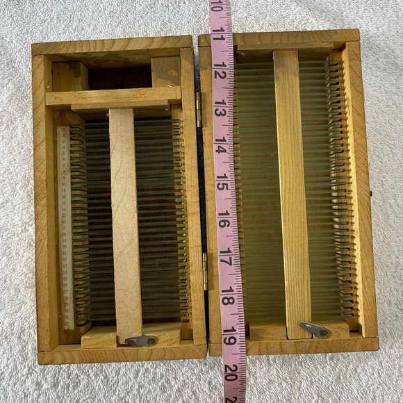 Vintage Blank Glass Microscope Slides In Wooden Box - Picture 5 of 16